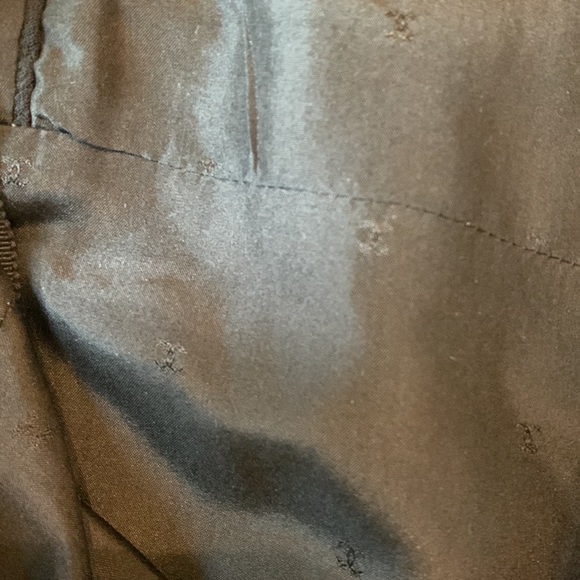 Vintage CHANEL Black Wool Silk Knee Length Skirt CC Logo Lining CC Buttons🖤 - Picture 8 of 16